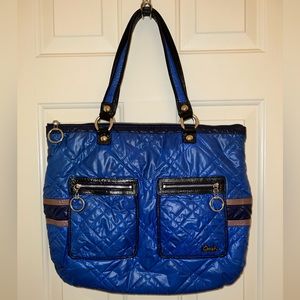 COACH Poppy Royal Blue Glam Ski Tote 💙🖤